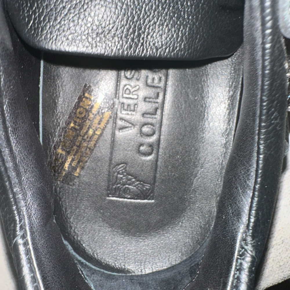 Authentic Versace Black Leather Sneakers with Silver Accents- NW - Picture 6 of 10